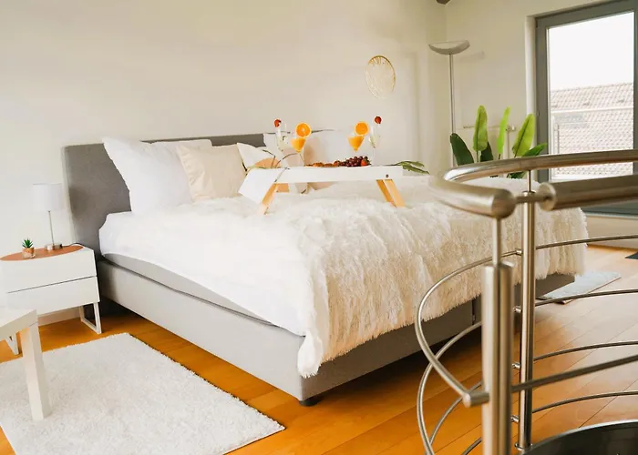 公寓 Penthouse Am Dom- Altstadt In 200 M- 4 Dachterrassen, Stilvoll Und Ruhig, 24-7-self Check-in Fuer Bis Zu 6 Personen 帕德博恩